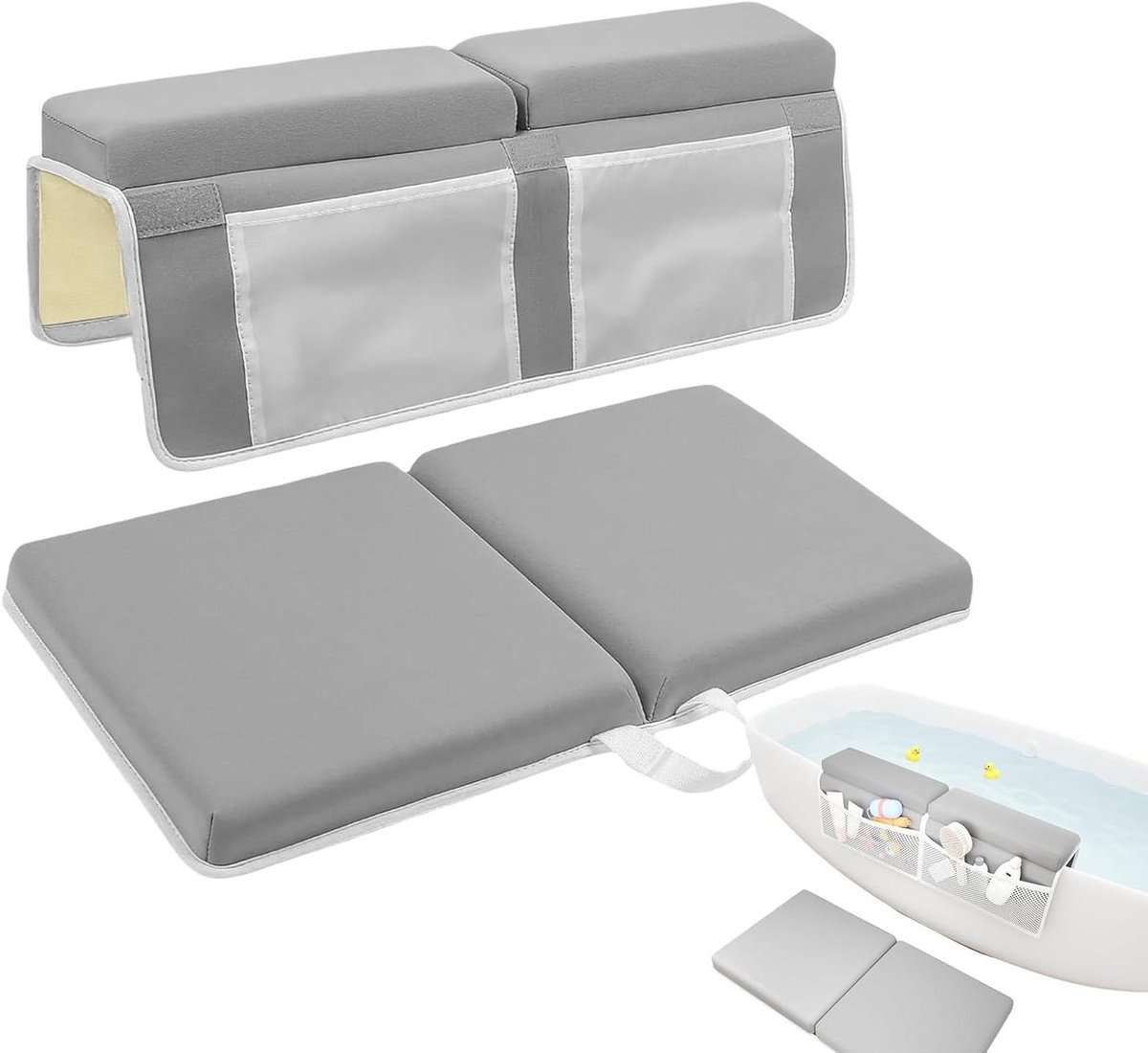 Kniebeschermers Bad - Schuimkussen - Comfortabel Werken - Antislip Stabiliteit - 56x43cm - Grijs