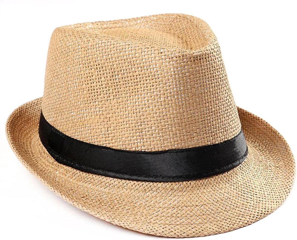 Stro Trilby Hoed - Zomer Hoed - Strand Casual - Ademend Lichtgewicht - Verstelbaar - Natuurlijk