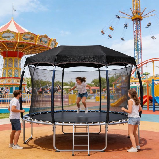 Trampoline zonwering afdekking 366 cm trampoline overkapping afdekking | zonwering trampoline tent afdekking | uv-bestendig & waterdichte trampoline accessoires