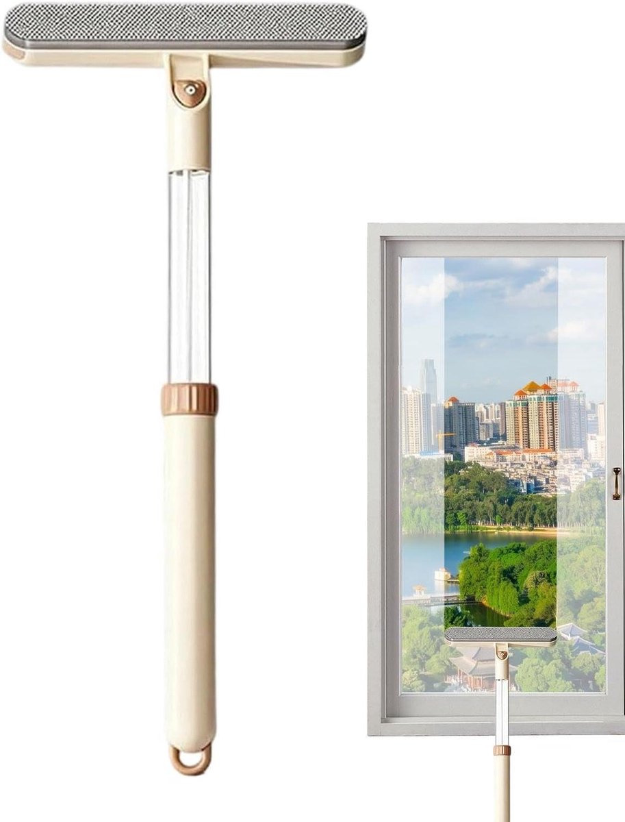 Raamwisser - Glasreiniger - Streeploos Reinigen - Uitschuifbaar en 5-in-1 - 53 cm - Khaki