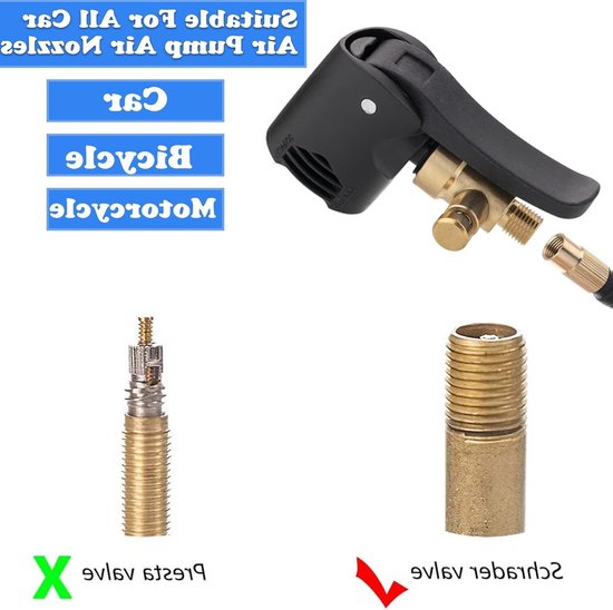 Dailygoods - Dubbel Hoofd Adapter voor Fietspomp - Ventiel Connector voor Snelle Inflatie — afbeelding 3