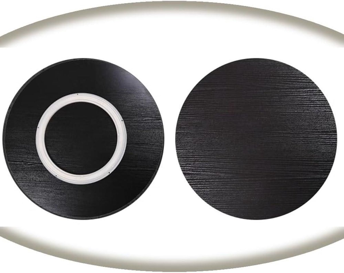 Draaitafel Houten Plateau - Serveerschaal Lazy Susan - Eettafel Delen - 360 Graden Draaibaar - 50 cm Diameter - Zwart