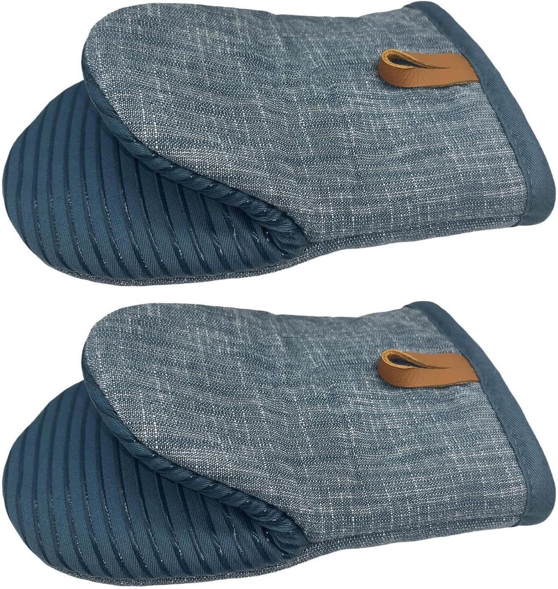 Mini Ovenwanten - Kleine Ovenwanten - Hittebescherming Keuken - Antislip Siliconen Grip - 24 x 15 cm - Blauw