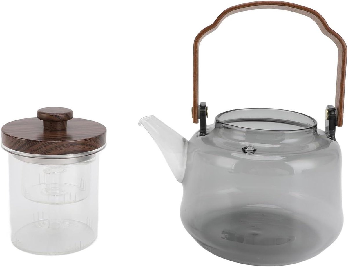 Glazen Theepot - Thee Kan - Thee Zetten - Verwijderbare Infuser - 1000 ml - Transparant