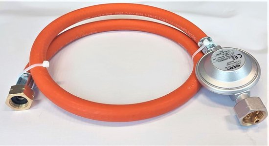 Gasdrukregelaar Slang - Propangas Slang - Barbecue Aansluiten - Snelkoppeling - 200 cm - Oranje — afbeelding 2