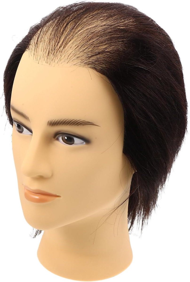Kappershoofd Oefenpop - Haarstyling Model Trainingshoofd - Kappers Opleiding - Realistisch Dicht Haar - 28 x 145 x 12 cm