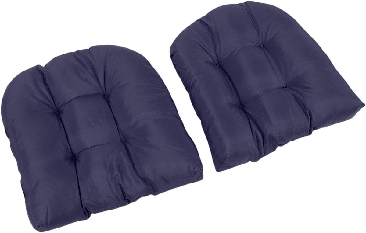 Tuinstoelkussens - Terraskussens Stoelkussens - Comfortabel Zitten - Getuft Polyester Ontwerp - 48x48cm - Donkerblauw