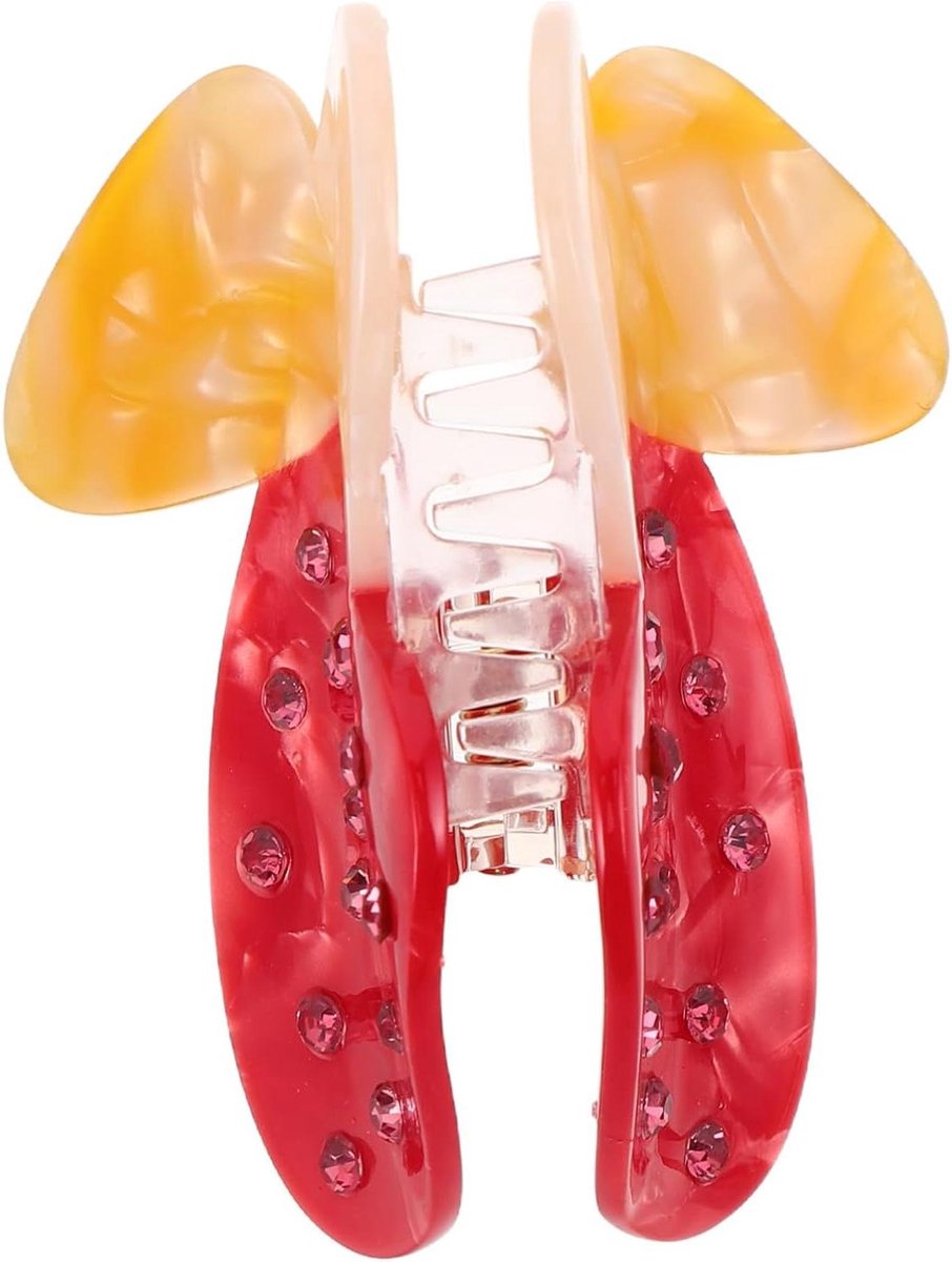 Mushroom Haarclips - Haaraccessoires Acetaat - Haar Stijlen - Uniek Vormgegeven - 8.5 cm - Rood