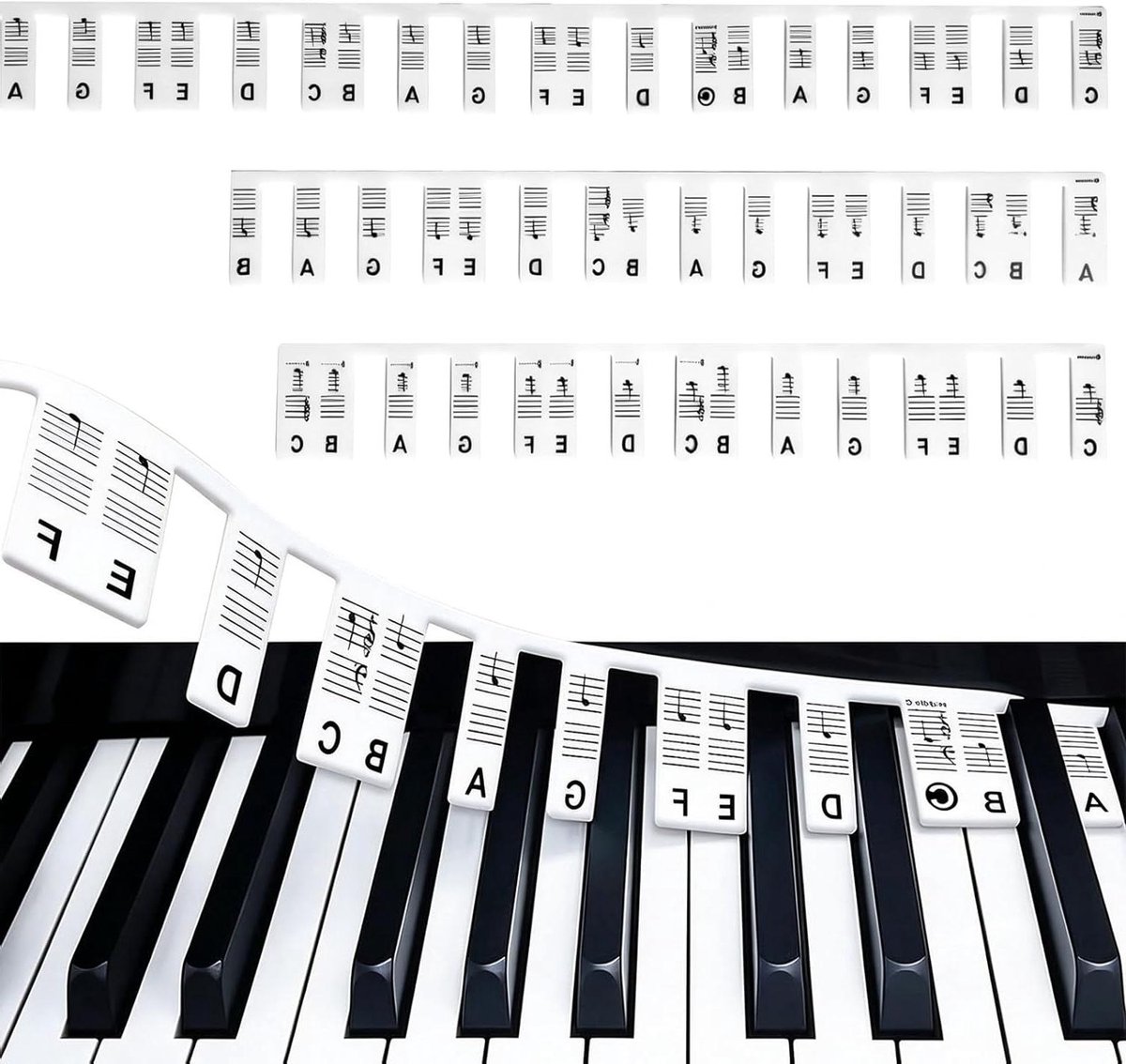 Pianonotengids - Toetsenbordstrip Piano - Piano Leren - Afneembaar Siliconen - 88 Toetsen - Niet gespecificeerd