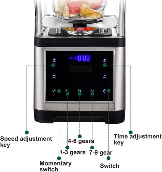 Stille Blender - Geluidsdichte Mixer - Smoothies Maken - Krachtige Motor - 1.8 Liter - One Color — afbeelding 5