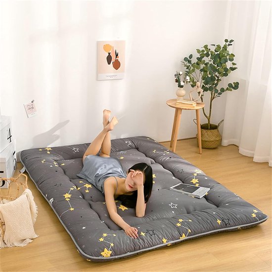 Futon Matras - Vloermatras Opvouwbaar - Ruimte Besparen - Huidvriendelijke Stof - 90x200cm - Geel — afbeelding 4