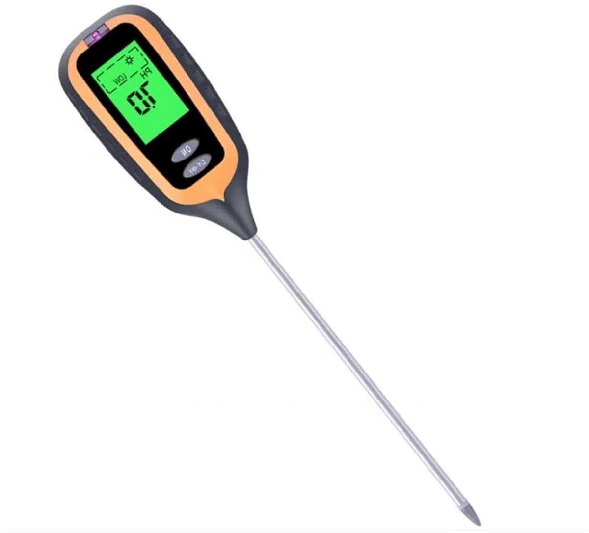 Bodemmeter 4-in-1 - PH meter Vochtmeter - Planten Verzorgen - Groot LCD Display - 200 mm Sonde - Zwart