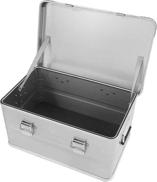Opbergdoos Aluminium - Aluminium kist - Camping organiseren - Afsluitbaar met deksel - 50 liter - Zilver — afbeelding 4