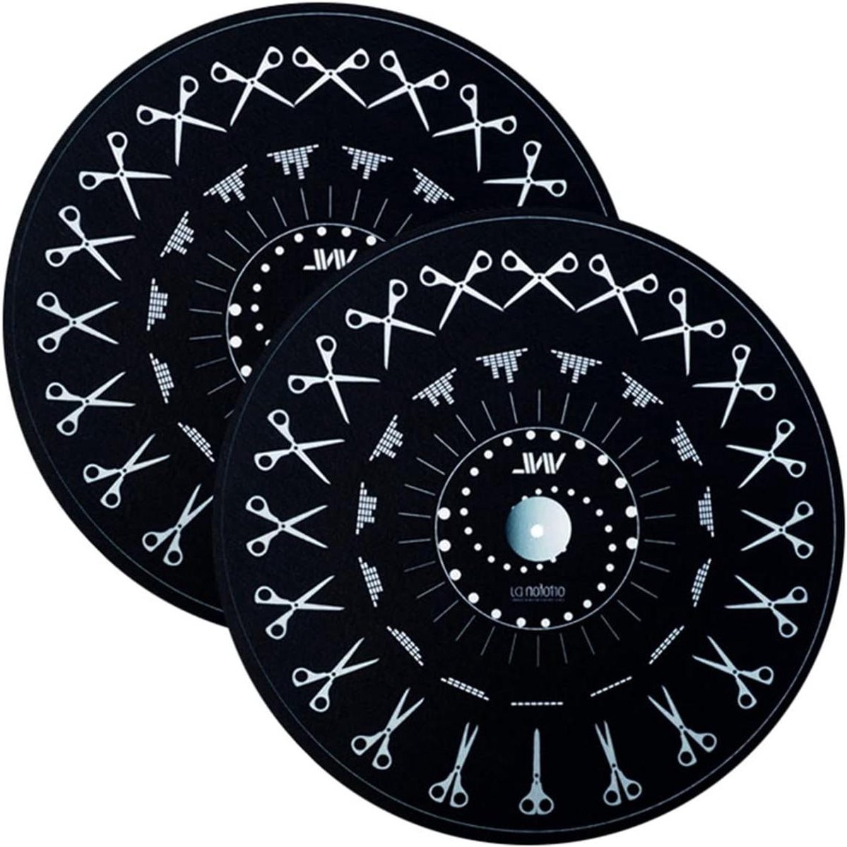 Slipmatten Set - Draaitafel Matten - DJ Setups - 3D Ontwerp - 12 Inch - Zwart