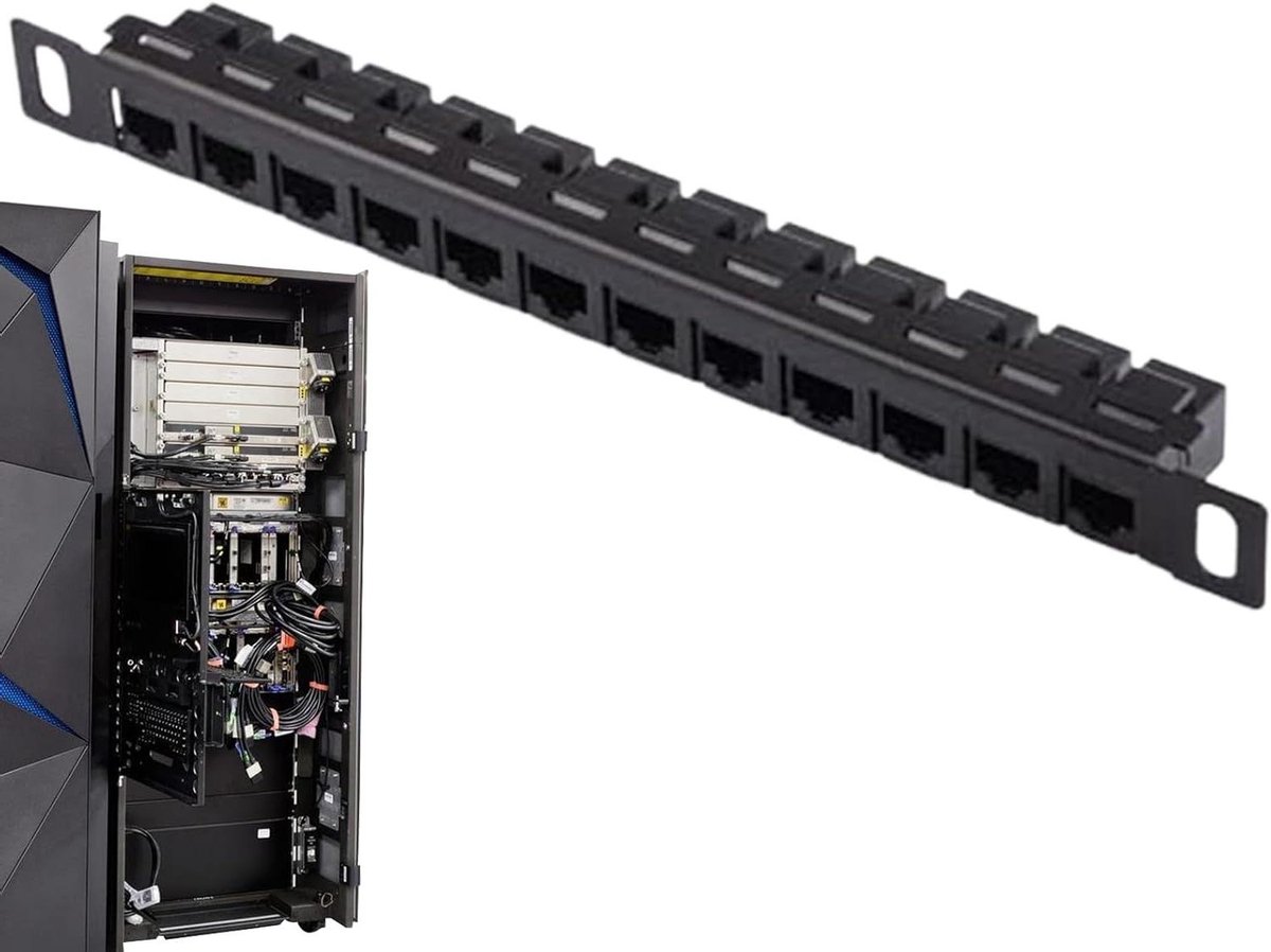 Patch Panel - Netwerk Paneel - Netwerk Organiseren - 12 Poorten - 25.5 cm - Zwart