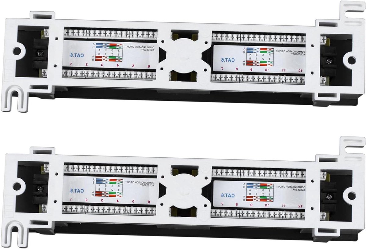 Patchpaneel Netwerk - Netwerkpaneel Poorten - Netwerk Organiseren - 12 Poorts Wandmontage - Rack Mount - Zwart