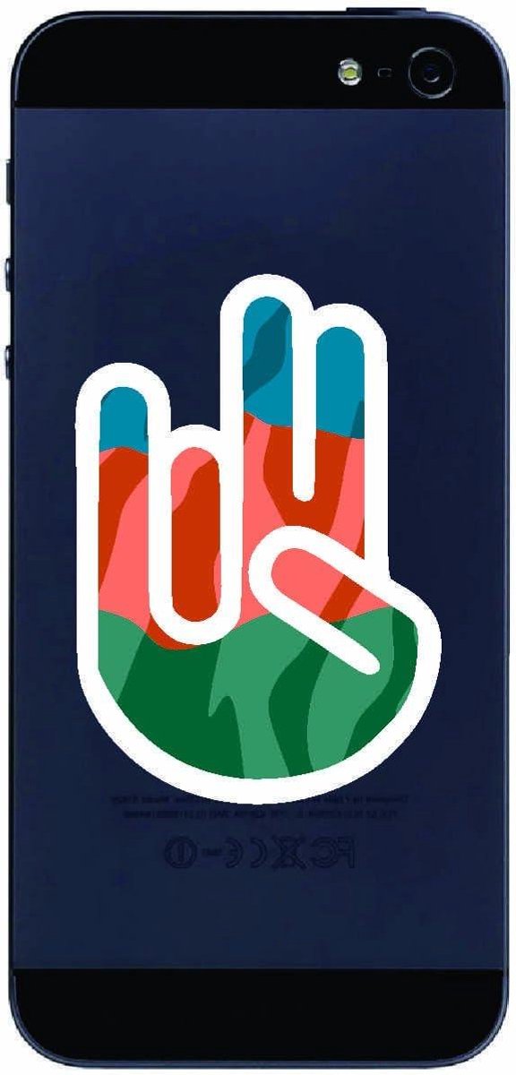 Telefoon Sticker - Mobiel Decal - Uniek Ontwerp - Orafol Kwaliteit - 70x50mm - Wit met Vlag