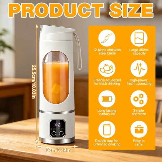 Mini Blender - Smoothie Maker - Draagbare Blender - Cocktailmix — afbeelding 2