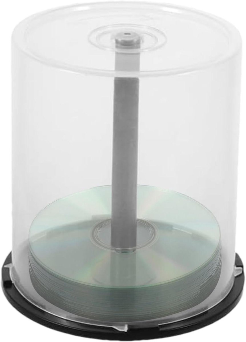 DVD Stapelbox - Schijven Organizer - Media Opslag - Transparante Hoes - 100 Schijven - Wit