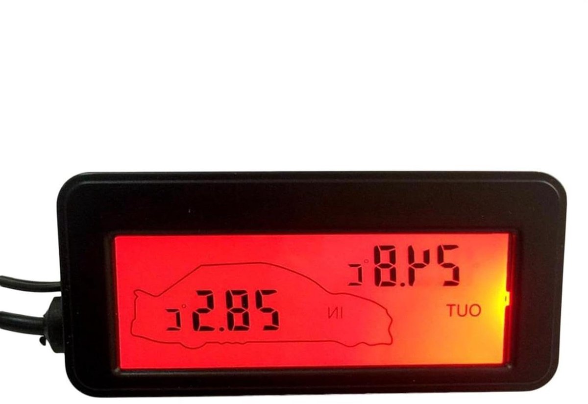 Auto Thermometer - Interieur Meter - Temperatuur Meten - Dubbel Display - 7.6 x 3.4 cm - Zwart