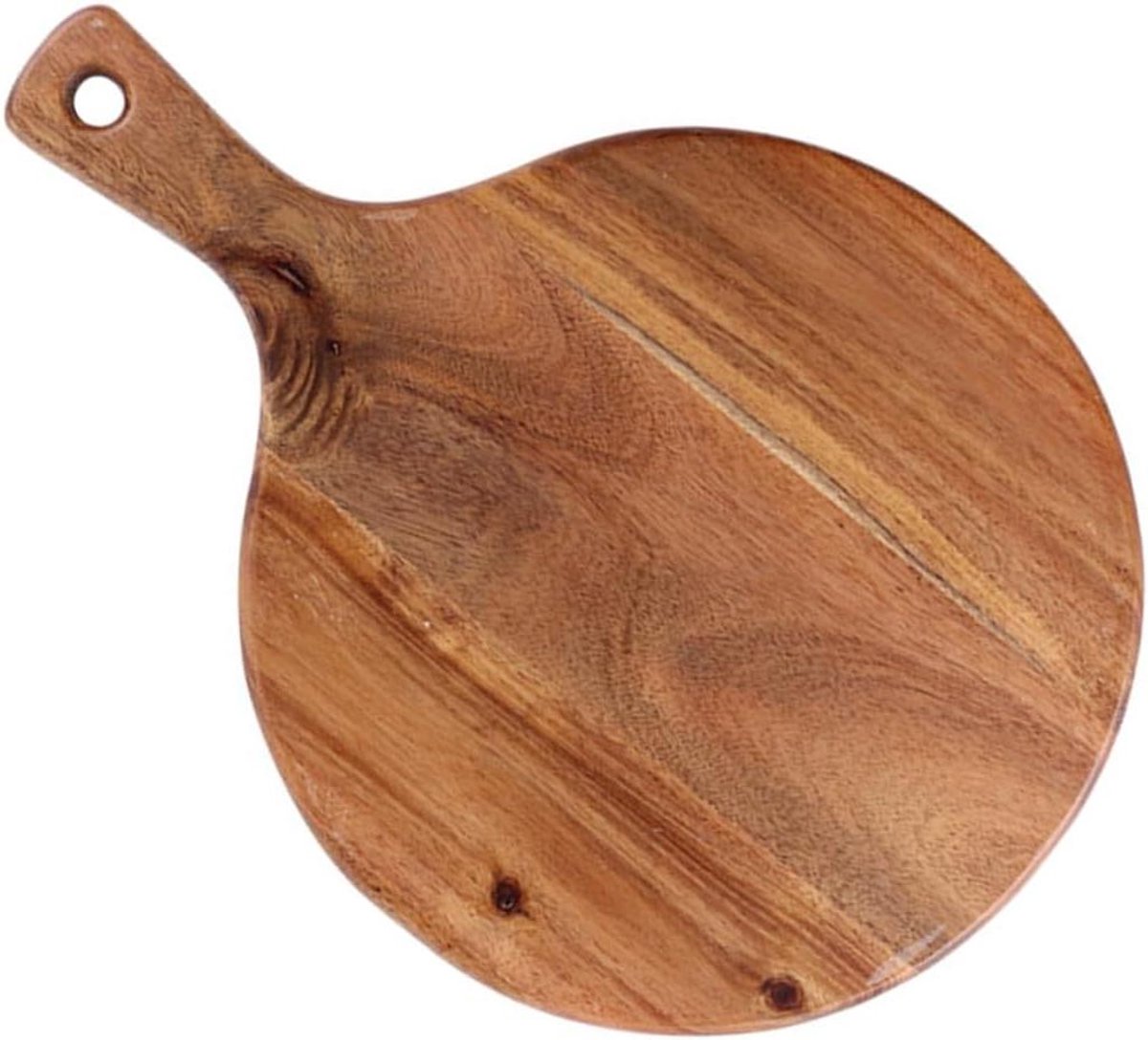 Houten Pizzaplank - Serveerschaal Hout - Eten Presenteren - Met Handvat - 40 cm - Lichtbruin