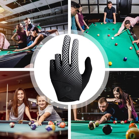 Biljarthandschoen - Keuhandschoen Pool - Precisie Spelen - Slipvrije Grip - Universele Maat - Raster — afbeelding 2