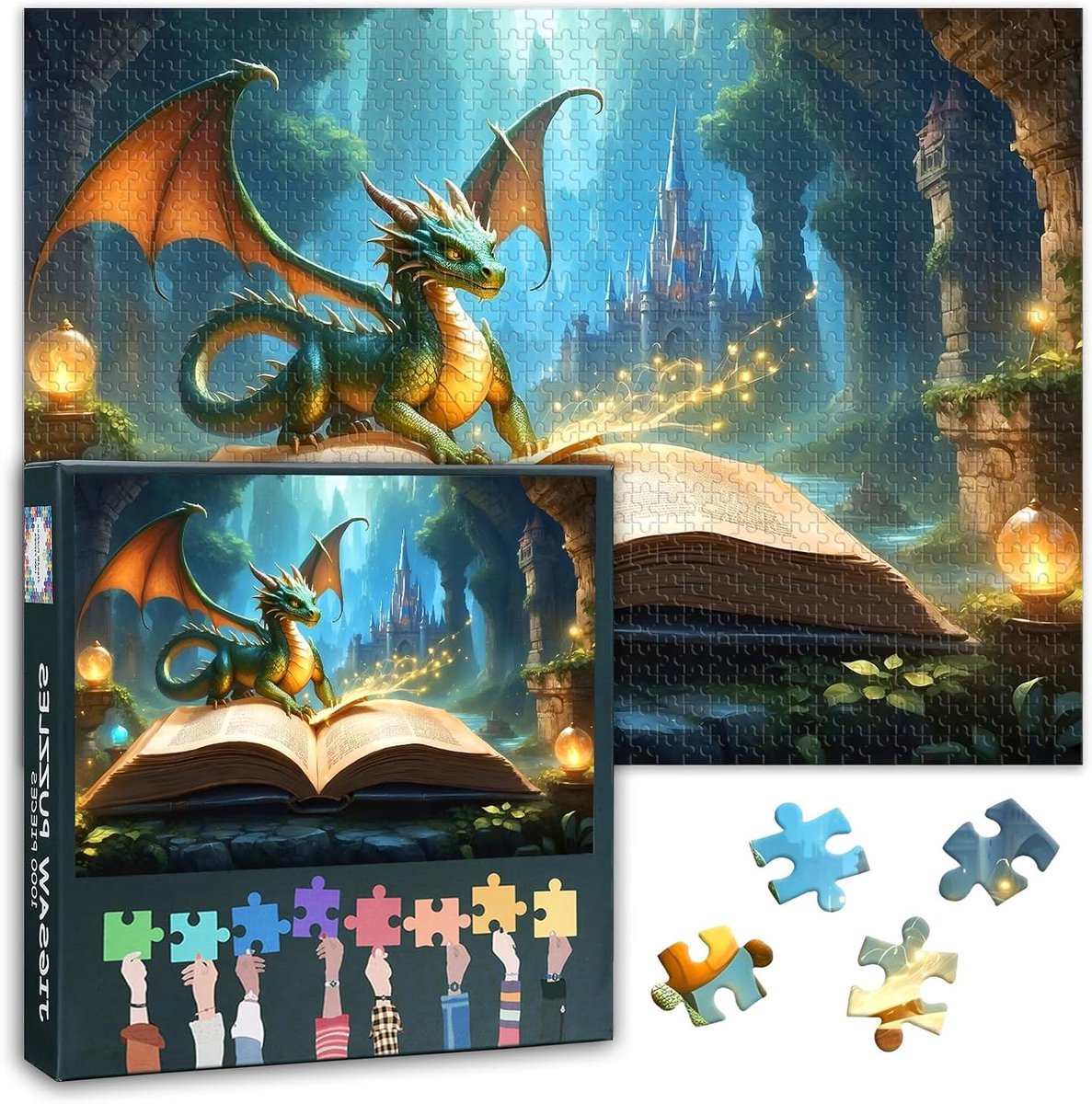 Boekenpuzzel - Legpuzzel - Ontspannend Tijdverdrijf - Zone-indeling Achterkant - 1000 Stukjes - Kleurrijk