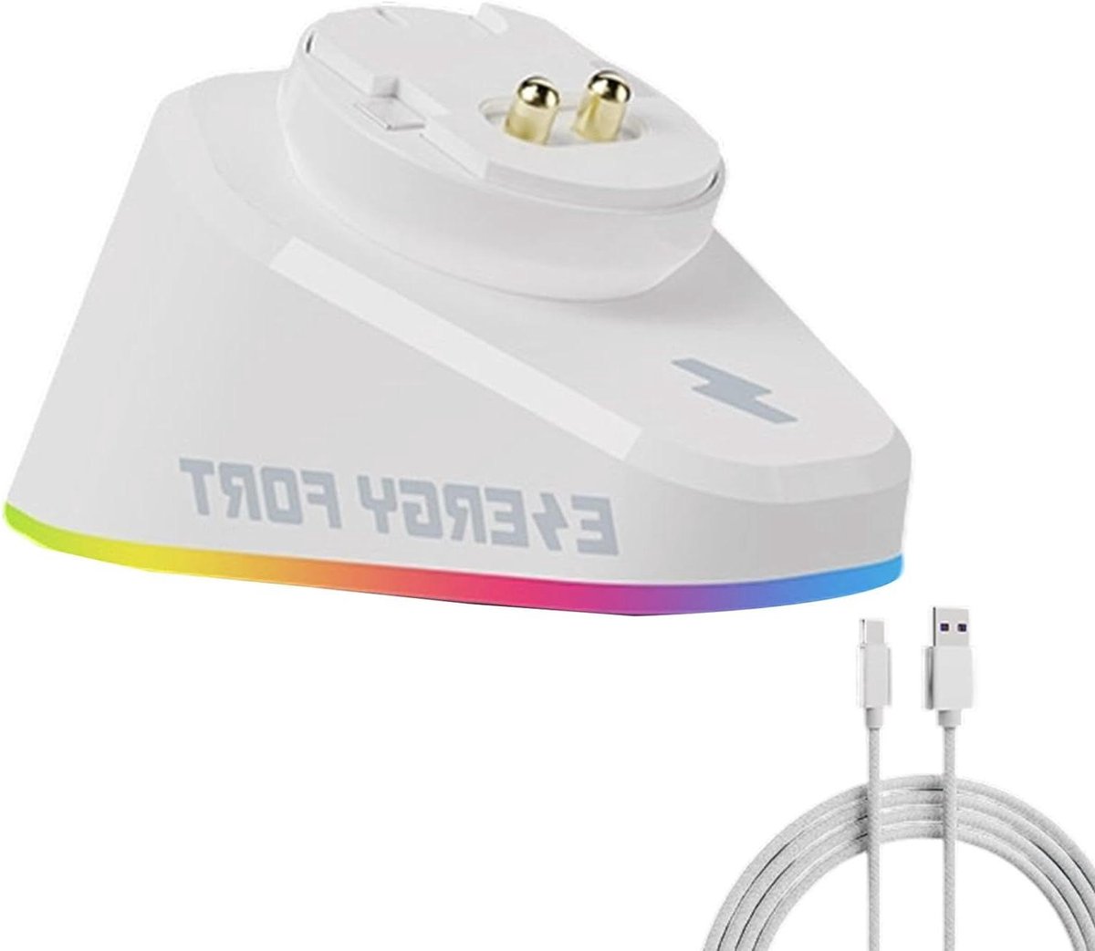 Oplaadstation Dubbel - Docking Station - Gaming Bureau - Dubbele USB-poort - 6 cm - Wit