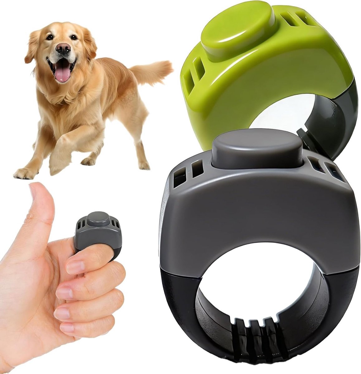2 Stuks Clicker voor Honden, Vinger Clicker voor Training, Clickers voor Effectieve Hondentraining, Trainingshulpmiddel voor Huisdieren, Dog Clicker (19mm/21mm)