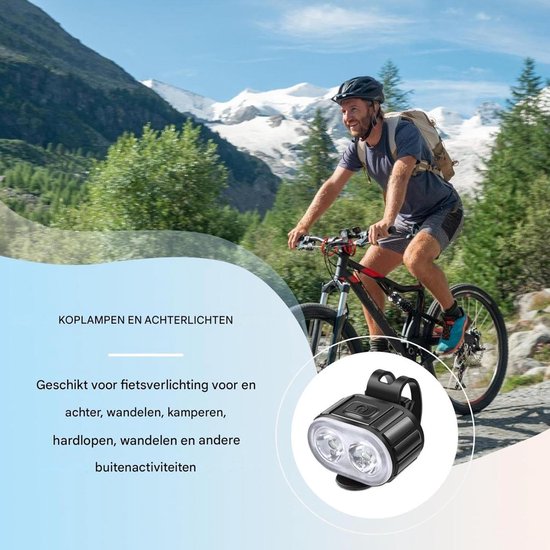 Fietsverlichting Set - Voor en achter - Veilig Fietsen - Hoge Helderheid - USB-C Opladen - Wit Rood — afbeelding 2