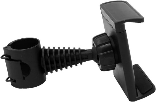 Zwart Smartphone Houder voor Golf Swing Opnames, 360° Draaibaar en Verstelbaar voor Golf Buggy en Trolley — afbeelding 2