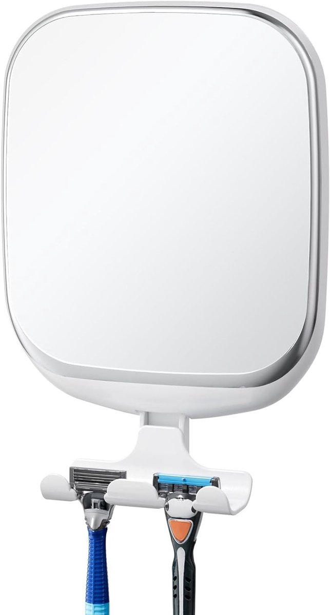 Anti-fog Douche Spiegel voor Scheermes, Suction Cup Bevestiging, Verwijderbaar en Schokbestendig, Ideaal voor Badkamergebruik