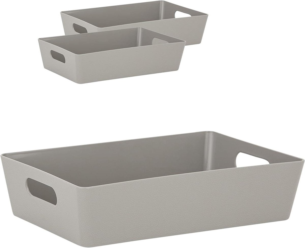 Opbergbox - Opbergmand lade organizer - Ruimte Besparen - Randloos ontwerp - 25x17x6cm - Taupe