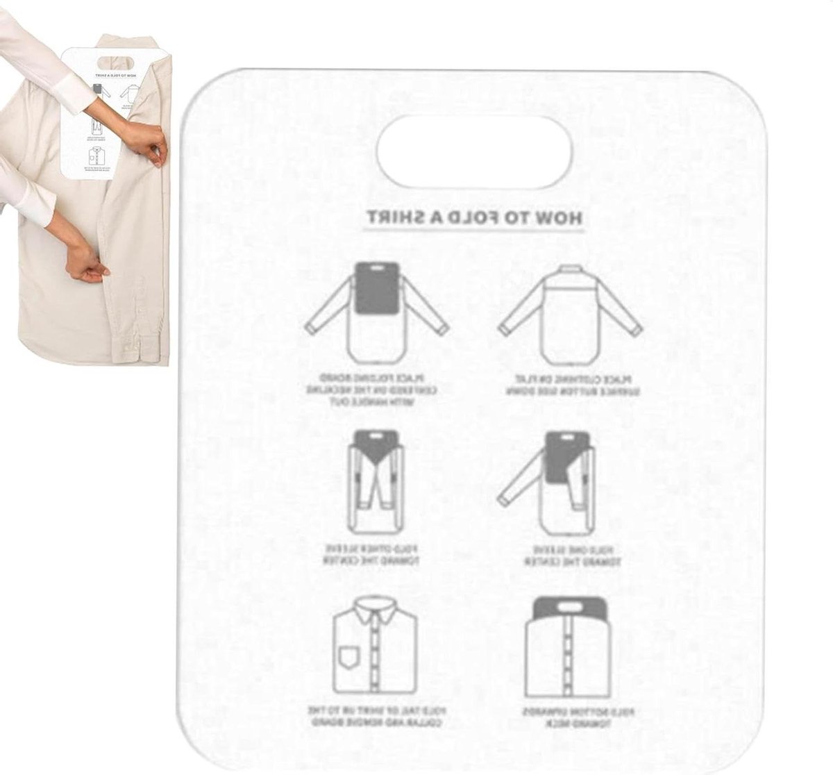 Shirt Ordner - Vouwplank Kleding - Kleding Snel Vouwen - Glad Oppervlak - 30 cm Breed - Wit