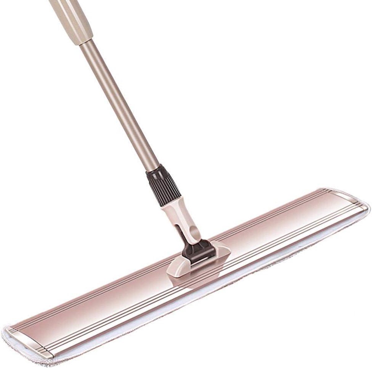 Vlakmop - Microvezel Dweil - Efficiënt Schoonmaken - Geïntegreerd Wringsysteem - 132 cm - Grijs