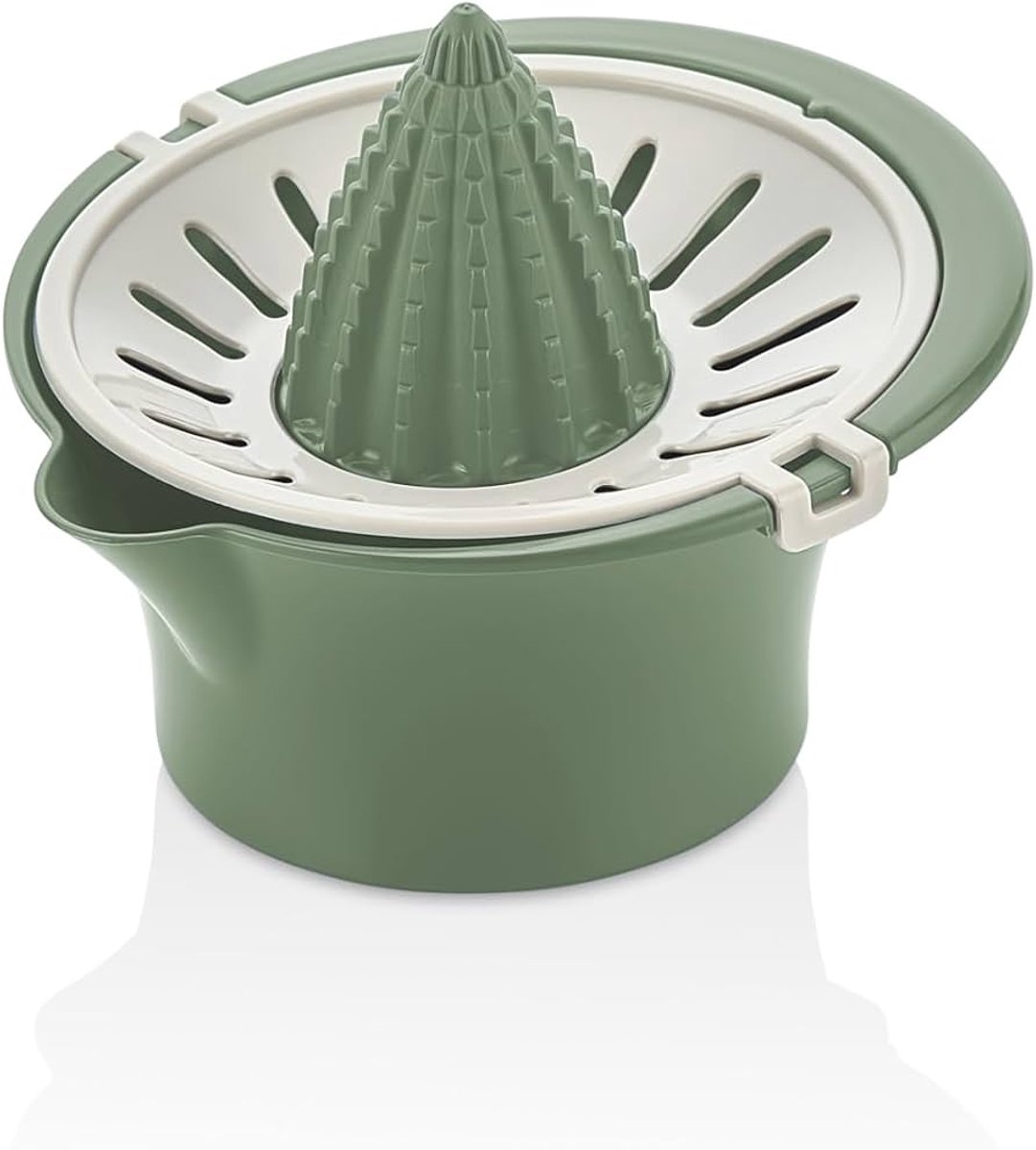 Suncook SC-258 – Citroen Bewaarbox en citroenpers 2in1– Keuken Organizer – Groen / Zalmroze / Antraciet
