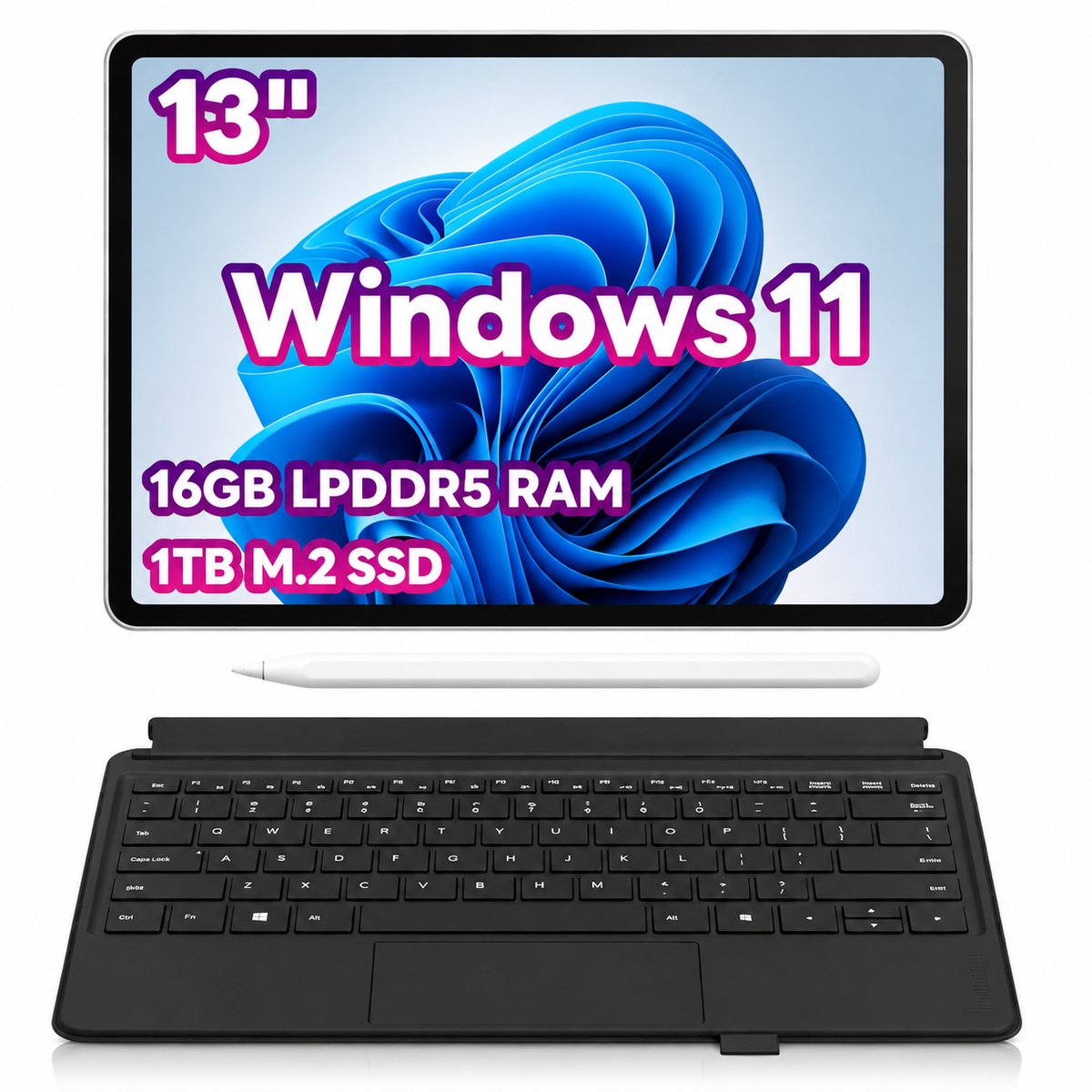 Ninkear S13 2-in-1 Laptop 13" 2.5K Touch - Intel Core Ultra 5 115U - 16GB RAM - 1TB SSD - Incl. Toetsenbord & Stylus