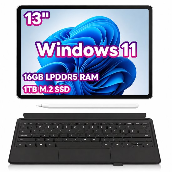 Ninkear S13 2-in-1 Laptop 13" 2.5K Touch - Intel Core Ultra 5 115U - 16GB RAM - 1TB SSD - Incl. Toetsenbord & Stylus - Dowinx - Hoofdafbeelding