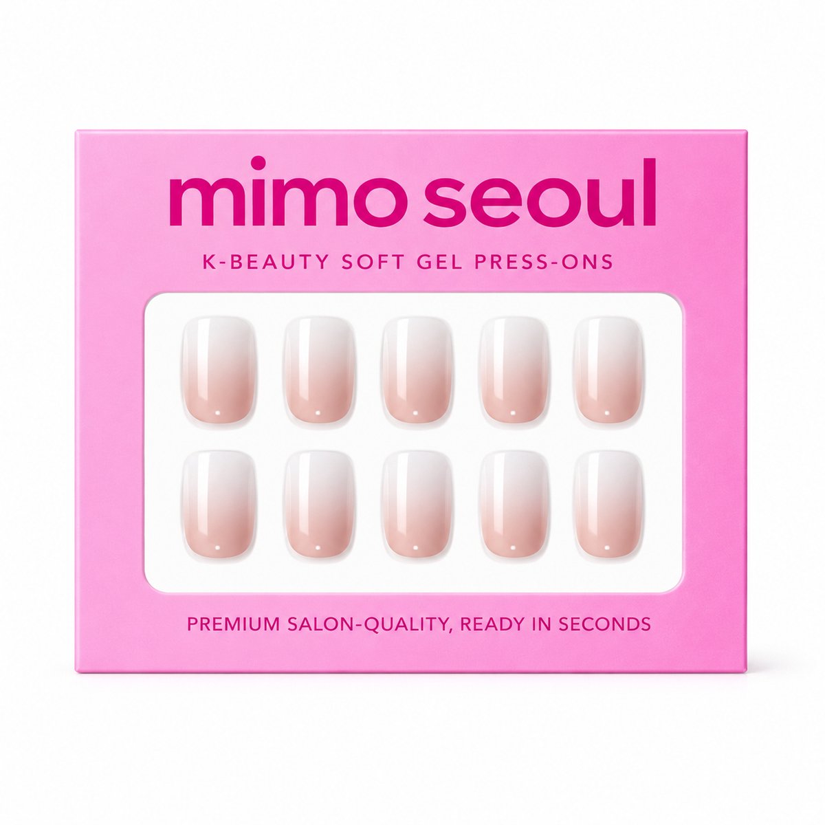 Mimo Seoul Soft Gel Press On Nails Plaknagels Nepnagels - Baby Boomer Square Nagels Short Square 30 stuks - Herbruikbaar 14 Dagen