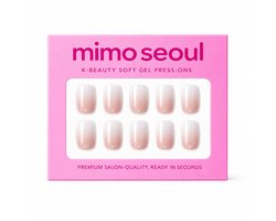 Mimo Seoul Soft Gel Press On Nails Kort - Baby Boomer Square (30 stuks) - Plaknagels Met Lijm & Plakstickers - Nepnagels Valse Nagels Herbruikbaar - Compleet Prep Kit