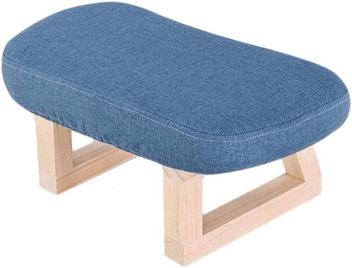 Houten Kruk - Voetenbankje Bankje - Multifunctioneel Gebruik - Massief Hout - 42 x 23 x 20 cm - Natuurlijk