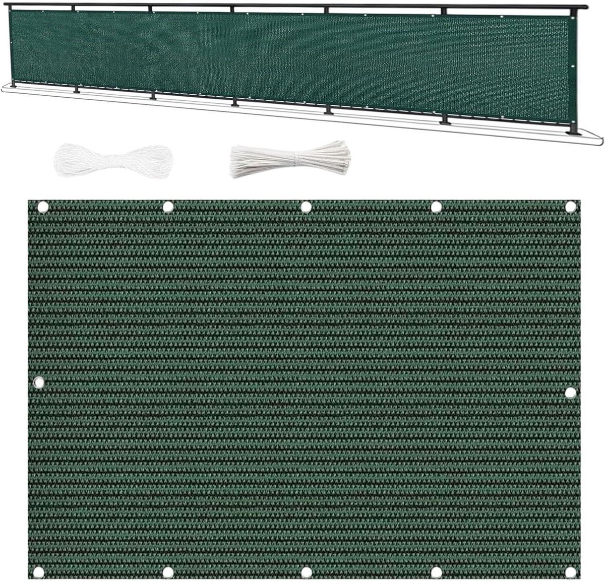 Balkonscherm Inkijkbescherming - Privacy Scherm - Privacy Creëren - Weerbestendig HDPE - 300x800 cm - Donkergroen