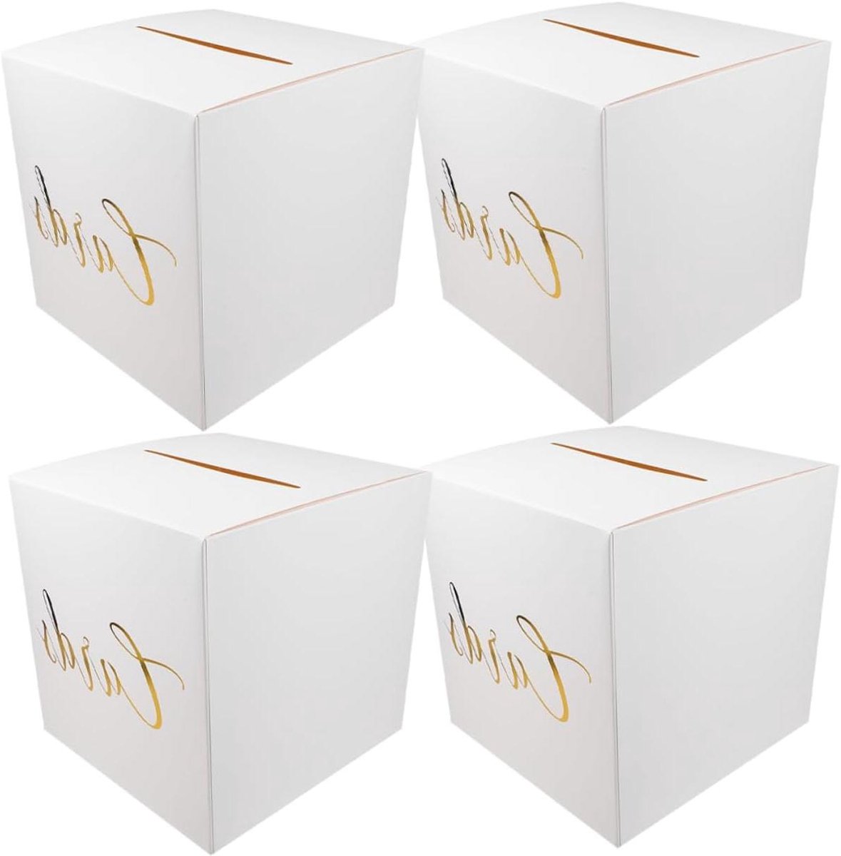 Kaartendoos Set - Bewaar Dozen - Kaarten Bewaren - Elegant Ontwerp - Set Van 4 - Wit