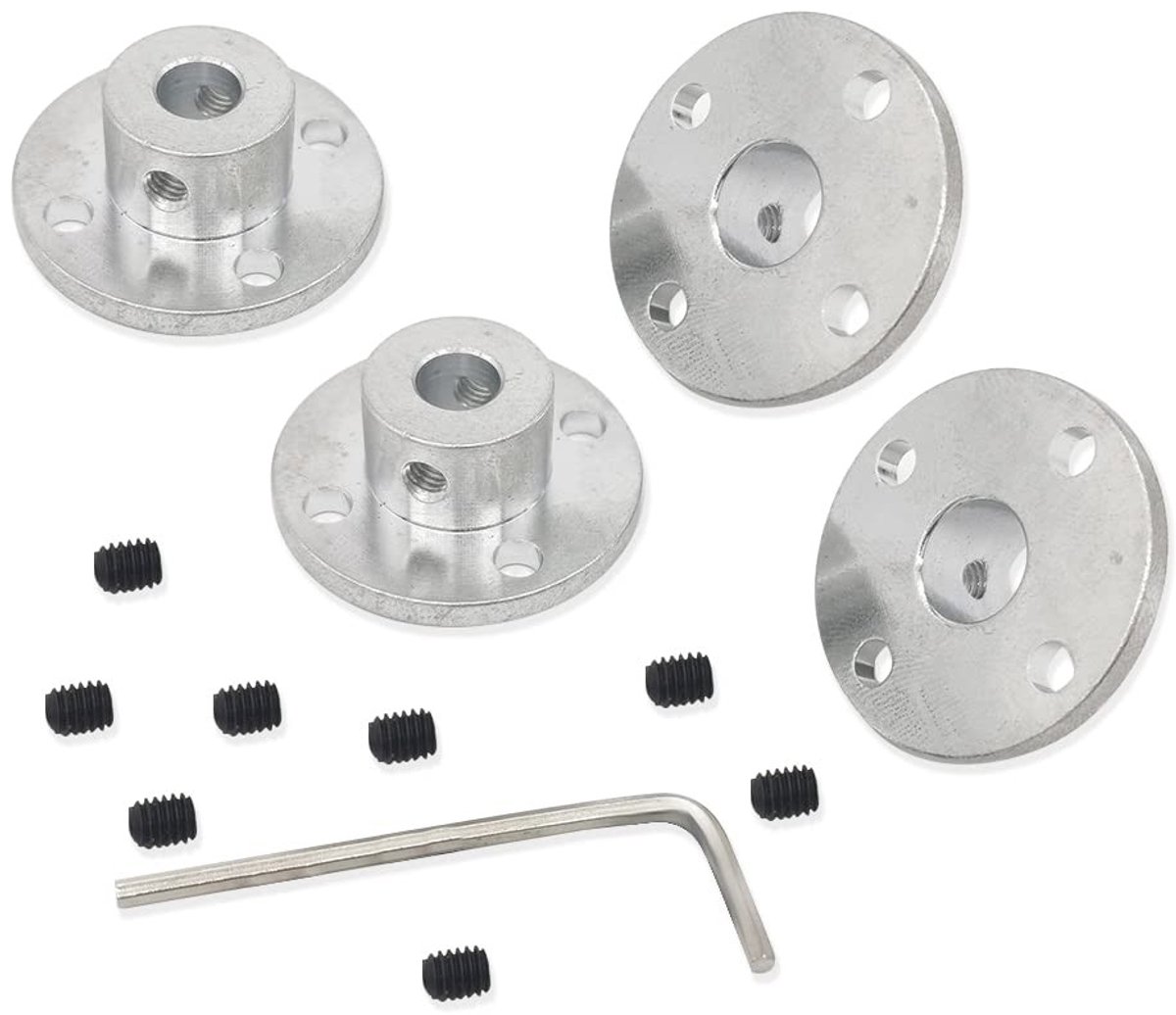 Flensverbinding set met 4 stuks, binnendiameter 8mm, inclusief 8 schroeven en 1 moersleutel voor DIY en modelmotoren