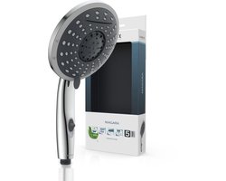 SCHÜTTE NIAGARA Handdouche - Douchekop ø 15 cm - 5 Standen - Watervaluitloop - Waterstop - Chroom
