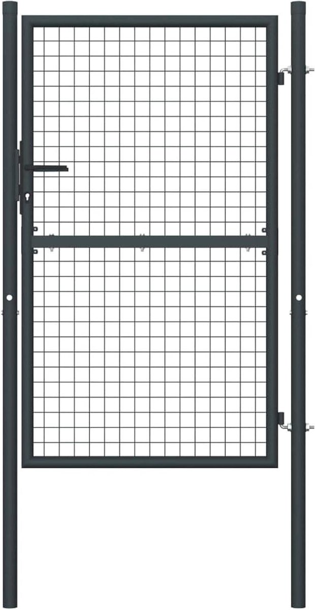 Tuinpoort Staal - Hekwerk Buiten - Toegang Creëren - Roestbestendig Poedercoating - 100 x 