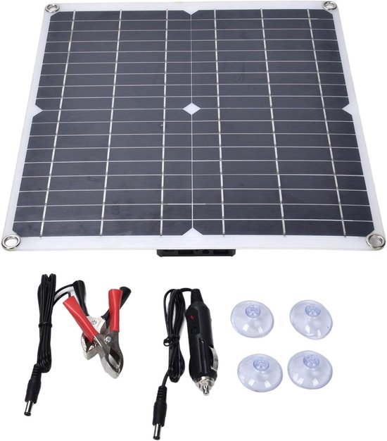 Zonnepaneel - Oplaadbord - Energie Opwekken - Flexibel Ontwerp - 35W 12V - Zwart