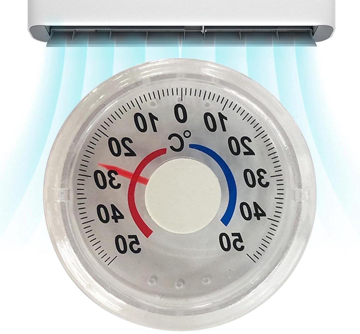 Buitenthermometer Analoog - Weerstation Buiten - Temperatuur Meten - Weerbestendige Constructie - -50 tot +50 °C - Transparant