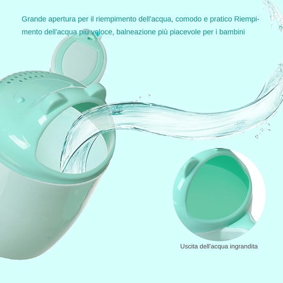 Baby Badbeker - Kinder Douche Emmer - Baby Wassen - Zachte Waterstroom - 21 x 16 x 10.5 cm - Groen — afbeelding 3