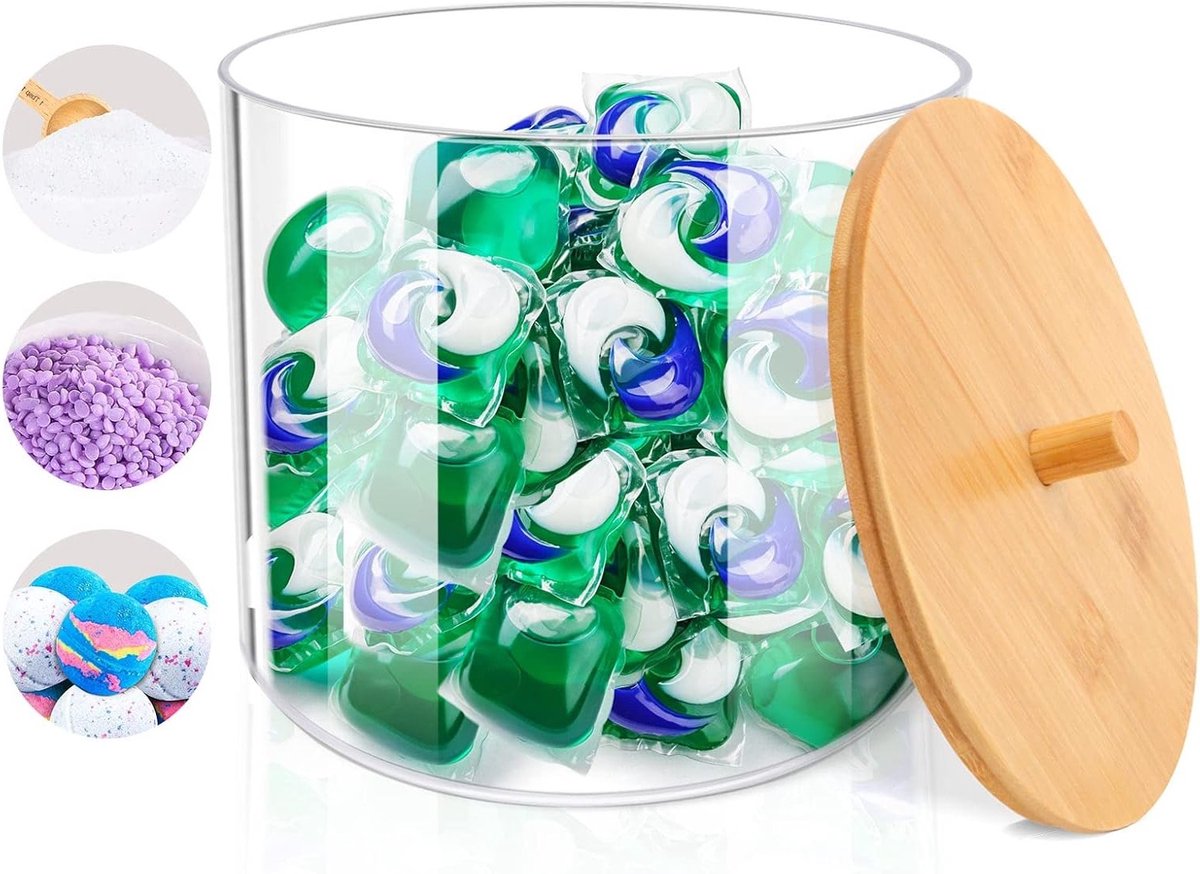 Opslagdoos voor Wasmiddel, Hoge Capaciteit, Plastic, Ideaal voor Waspoeder, Bad Bombs en Wasparfum